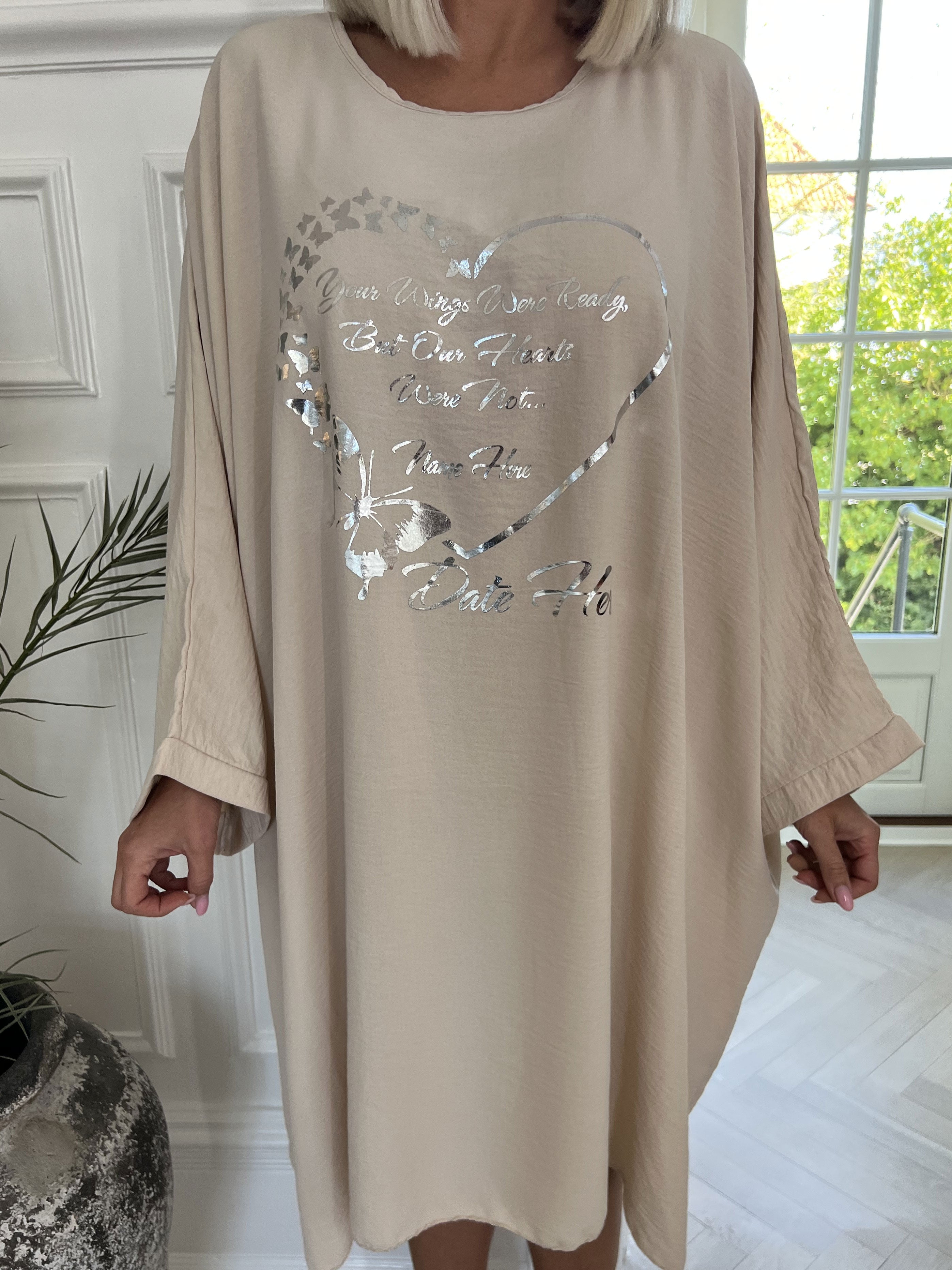 Hope - Oversize klänning med motiv - White